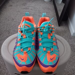 Nike Men's' Teal and Orange Sneakers